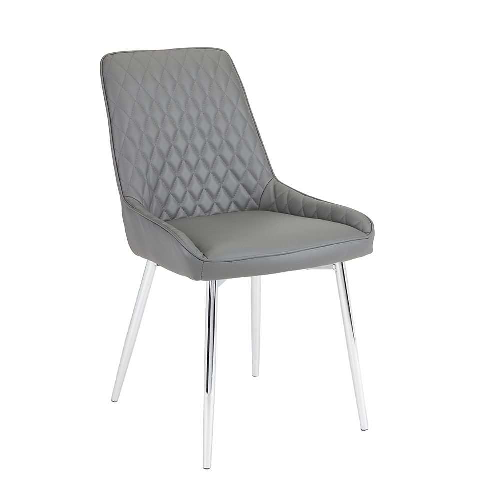 Emily Dining Chair: Grey Leatherette